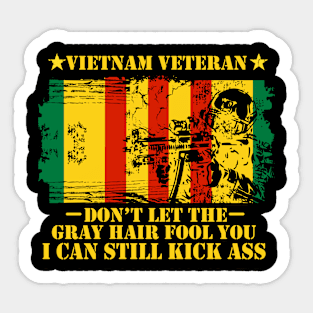 Vietnam Veteran Don't Let The Gray Hair Fool You Sticker